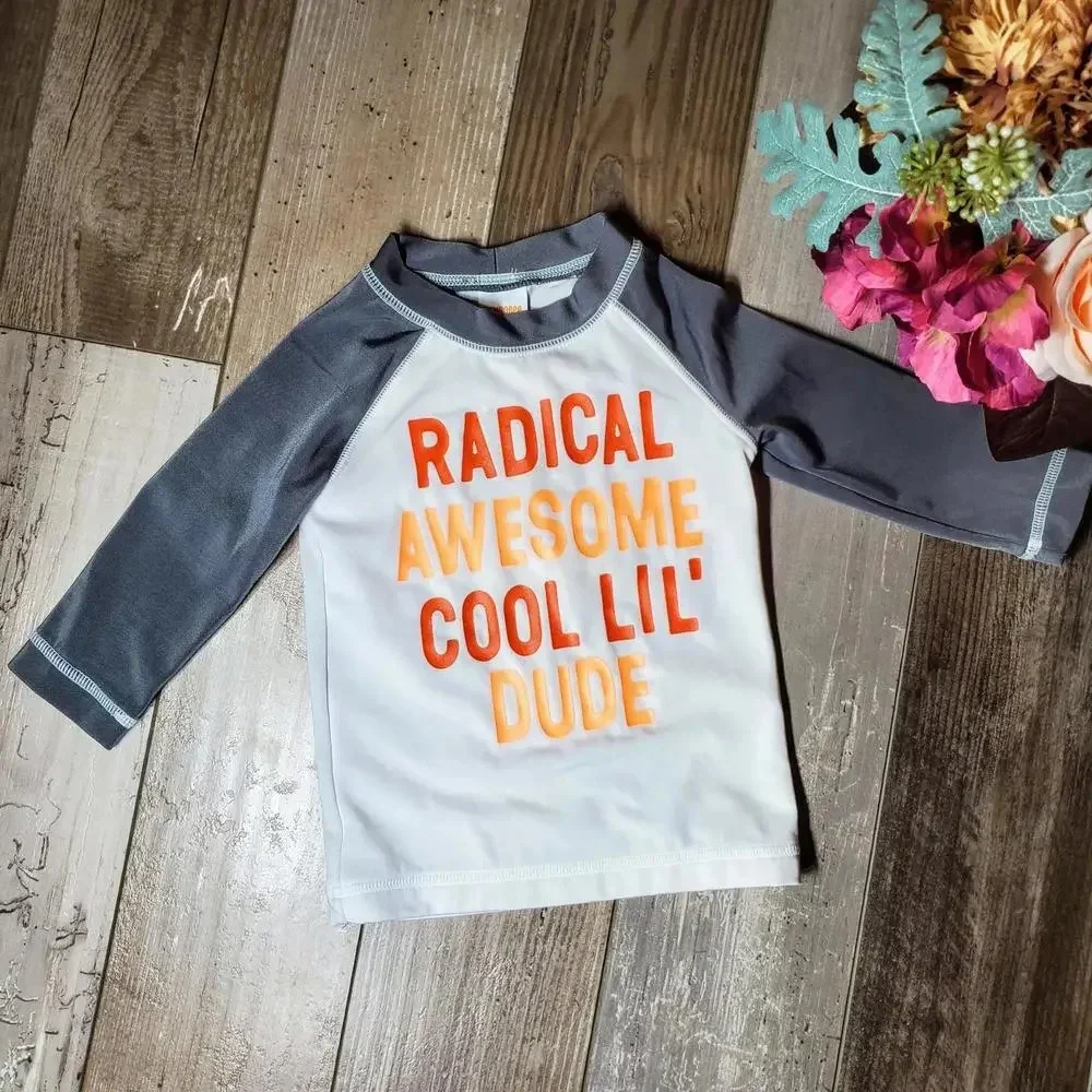 Gymboree Baby Boys Long Sleeve Rash Guard Swim Top Size 6-12M